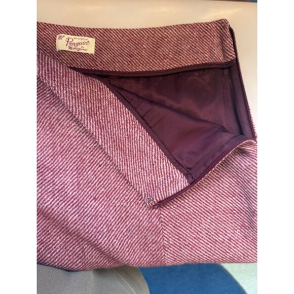 Vintage Original Penguin Wool A-Line Skirt Rose Pink Herringbone Preppy Lined - Picture 7 of 16